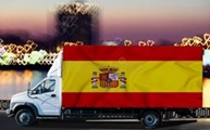 Vejtransport lastbil og Spaniens flag