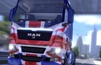 Vejtransport lastbil med Storbritannien flag